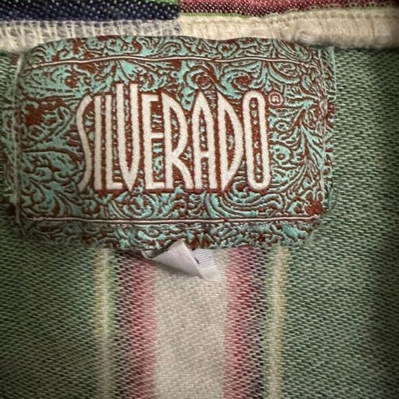Silverado Aztec Western Open Front Cardigan Duster Women's XS Green Multi - Picture 3 of 7